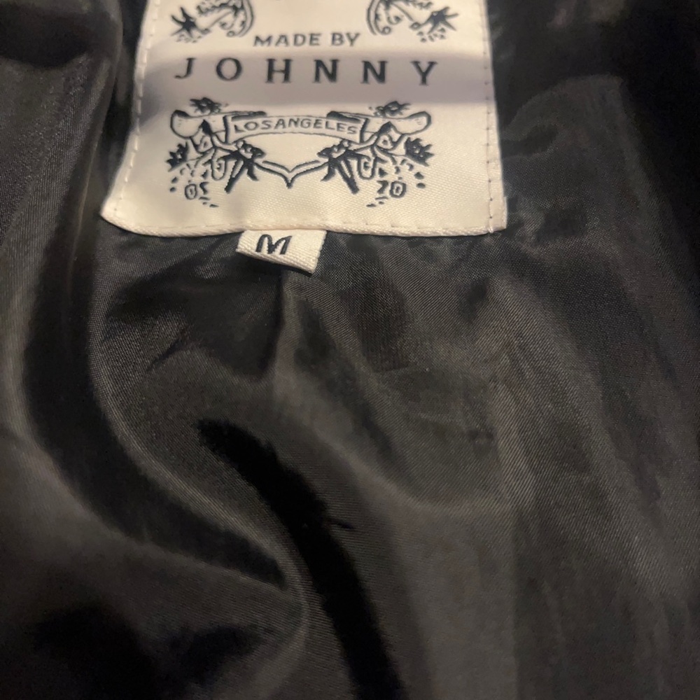 Made By Johnny size M faux leather black biker hooded jacket - Picture 6 of 13